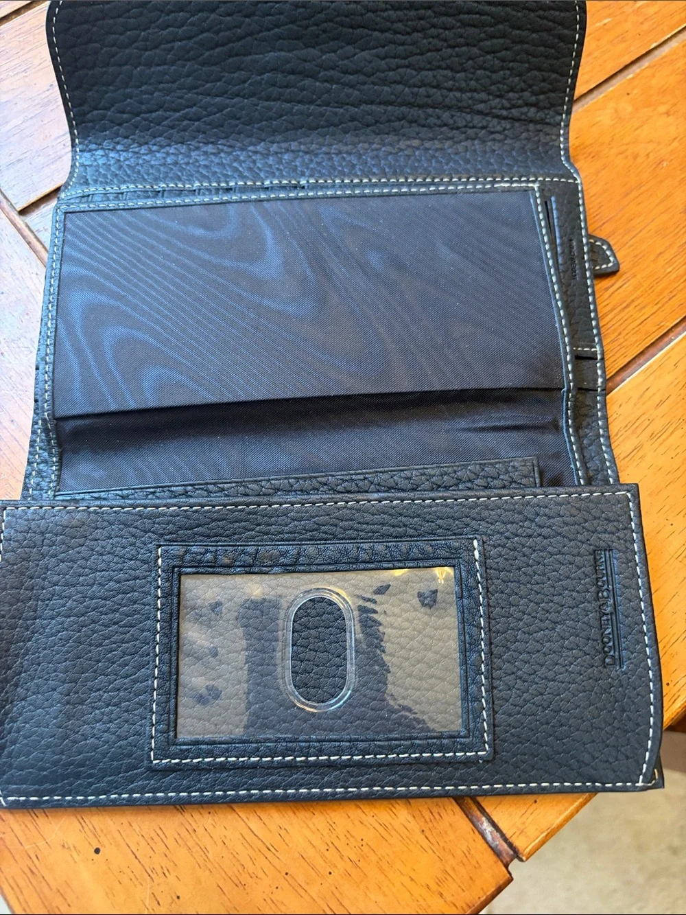 Dooney & Bourke Black Pebble Leather Snap Wallet